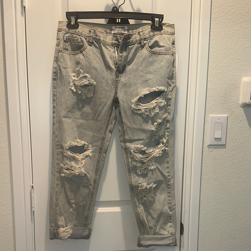 One Teaspoon Light washed Distressed Jeans
